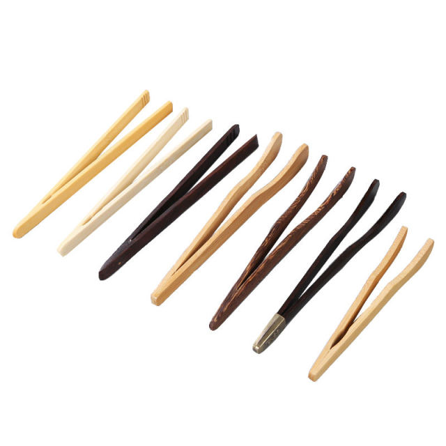 Hot Kitchen Utensils Bamboo Tea Clip Bamboo Tea Forceps Tea Set Accessories Bamboo Wood Tongs