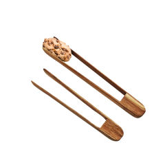 Eco Friendly Tea Tongs Clip Wooden Bamboo Tongs Salad Kitchen Food Toast Tweezer Clamp Bamboo Wooden Tweezer Kitchen Gadget