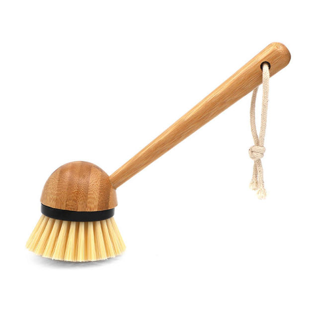 Long Bamboo Brush Handle Multi-Functional Solid Wood Kitchen Cleaning Brush Eco-Friendly Fruit Vegetable Dishwashing Tool