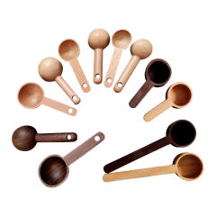 7.5/10/15ml Long Handle Wooden Spice Coffee Spoon