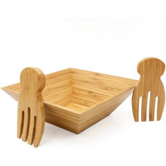 Bamboo Salad Server Claws Set Wooden Salad Spoon for Pasta Fruit Serving Kitchen Accessories