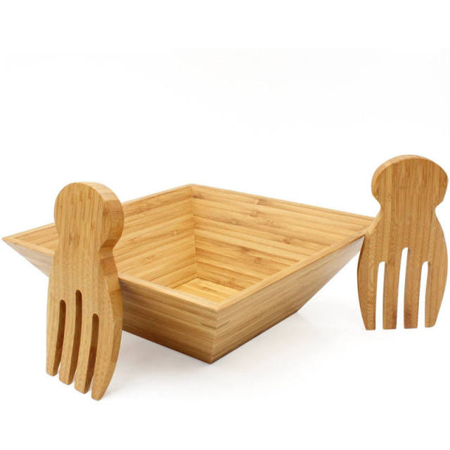 Bamboo Salad Server Claws Set Wooden Salad Spoon for Pasta Fruit Serving Kitchen Accessories