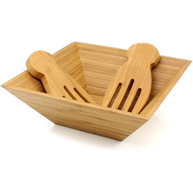 Bamboo Salad Server Claws Set Wooden Salad Spoon for Pasta Fruit Serving Kitchen Accessories