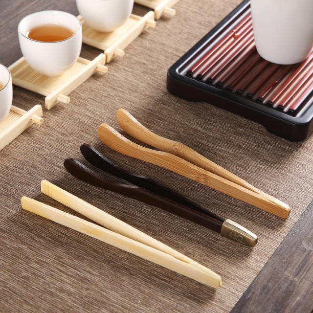 Hot Kitchen Utensils Bamboo Tea Clip Bamboo Tea Forceps Tea Set Accessories Bamboo Wood Tongs