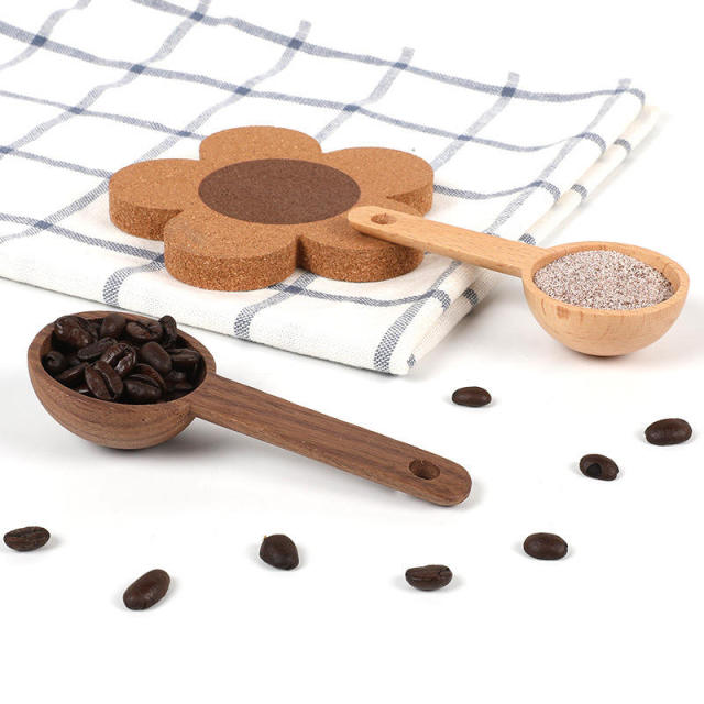 7.5/10/15ml Long Handle Wooden Spice Coffee Spoon