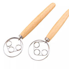 13 Inch Wooden Mixer Double and Single Circle Egg Beater