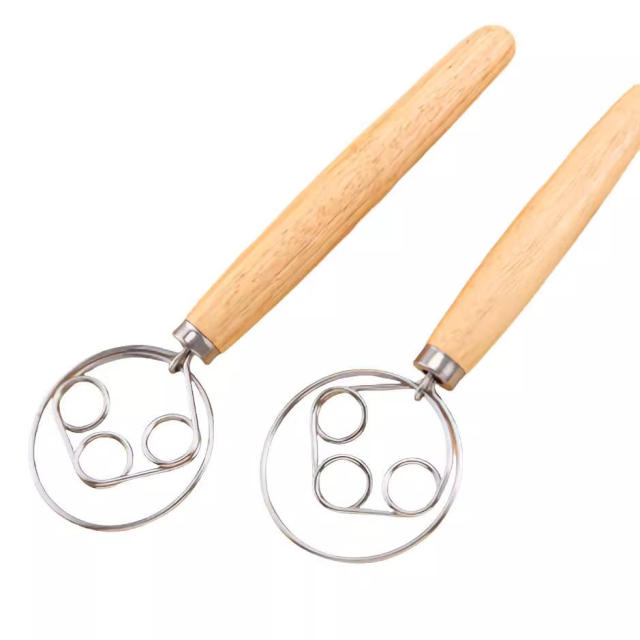 13 Inch Wooden Mixer Double and Single Circle Egg Beater