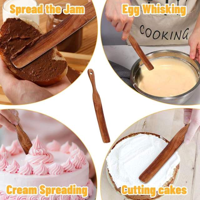 Wooden Spurtle Blender Spatula Flat Stirring Stick