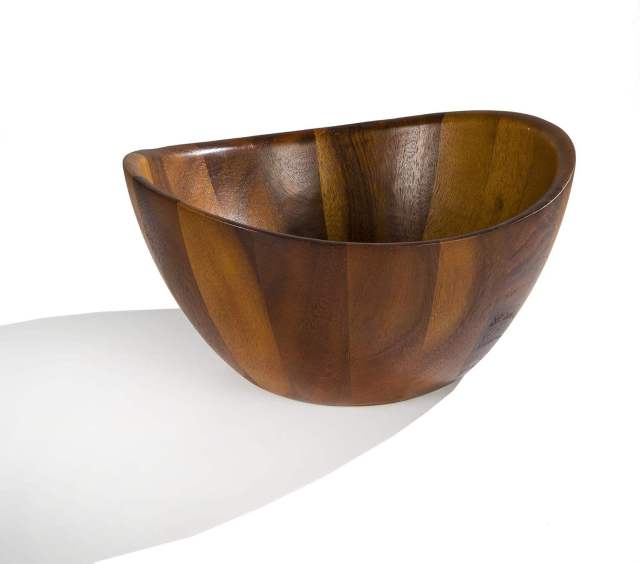 Serving Utensils Acacia Salad Bowl with Servers 3 Piece Set