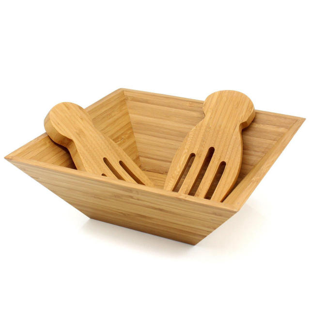 Bamboo Salad Server Claws Set Wooden Salad Spoon for Pasta Fruit Serving Kitchen Accessories