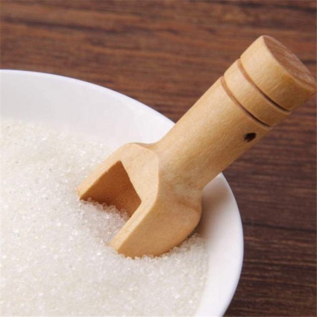 Mini Wooden Round Handle Spoon Bath Salt Spoon Bamboo Wood Caddy Poon Cooking Measuring Flat Wooden Scoops for Bath Salt