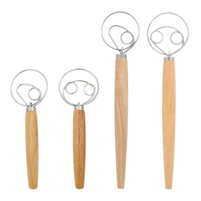13 Inch Wooden Mixer Double and Single Circle Egg Beater