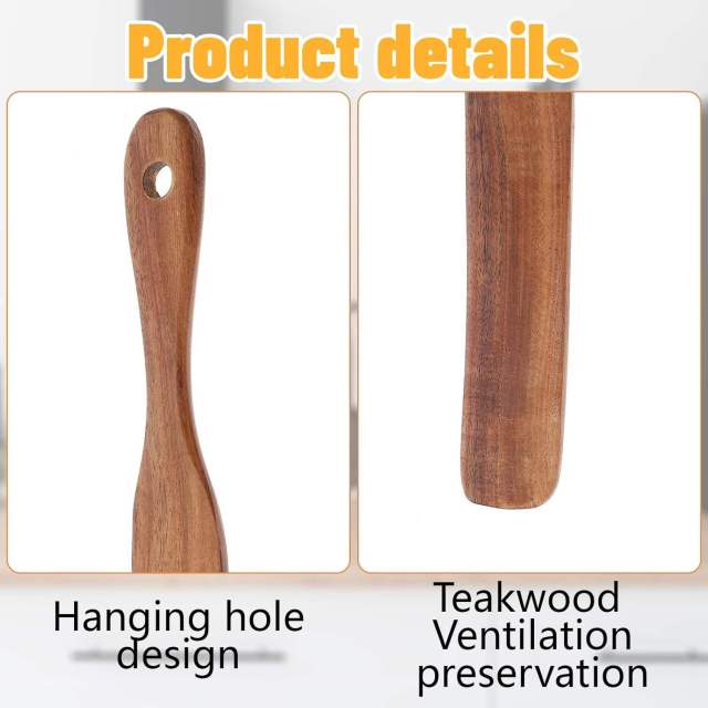 Wooden Spurtle Blender Spatula Flat Stirring Stick