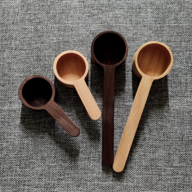 7.5/10/15ml Long Handle Wooden Spice Coffee Spoon