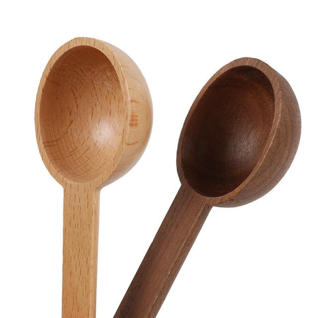 7.5/10/15ml Long Handle Wooden Spice Coffee Spoon