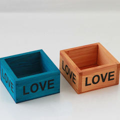 Small Square Pine Wood Flower Pot Box