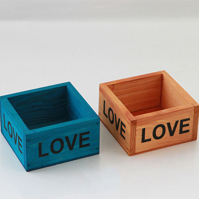 Small Square Pine Wood Flower Pot Box
