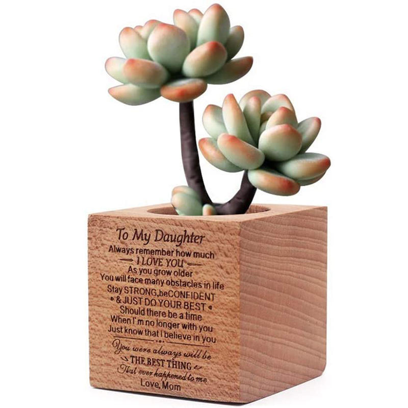 Custom Home Desk Small Square Wood Planter Pots