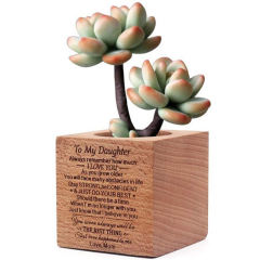 Custom Home Desk Small Square Wood Planter Pots