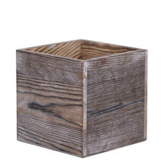 Custom Antique Small Square Wood Planter Box