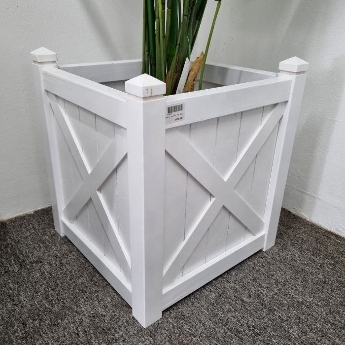 Outdoor White Large Flower Garden Planter Box