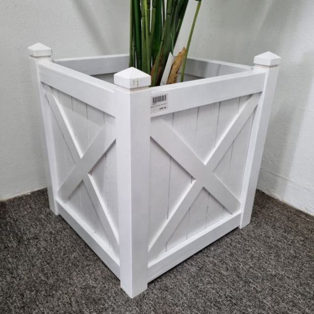 Outdoor White Large Flower Garden Planter Box