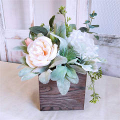 Custom Antique Small Square Wood Planter Box