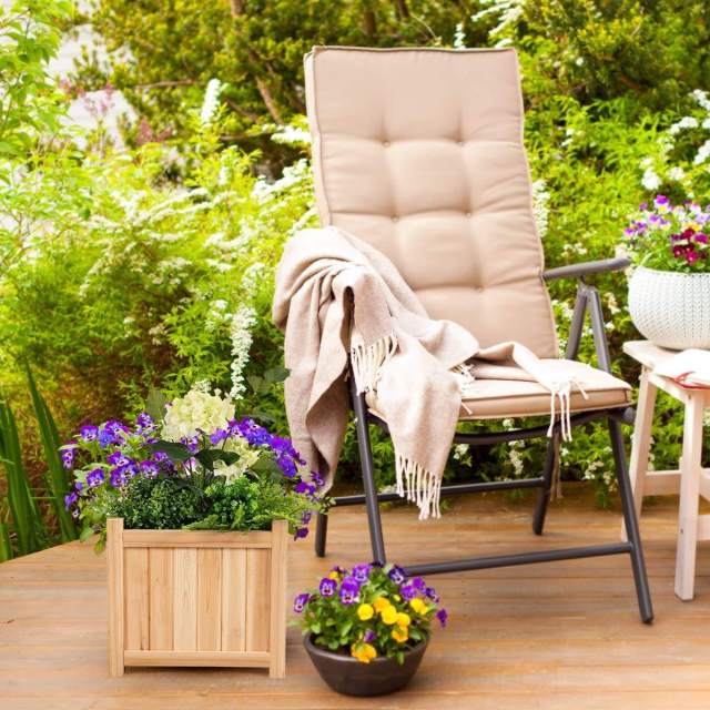 Custom Outdoor Square Wooden Bed Plant Flower Pot