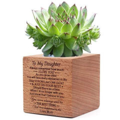 Custom Home Desk Small Square Wood Planter Pots