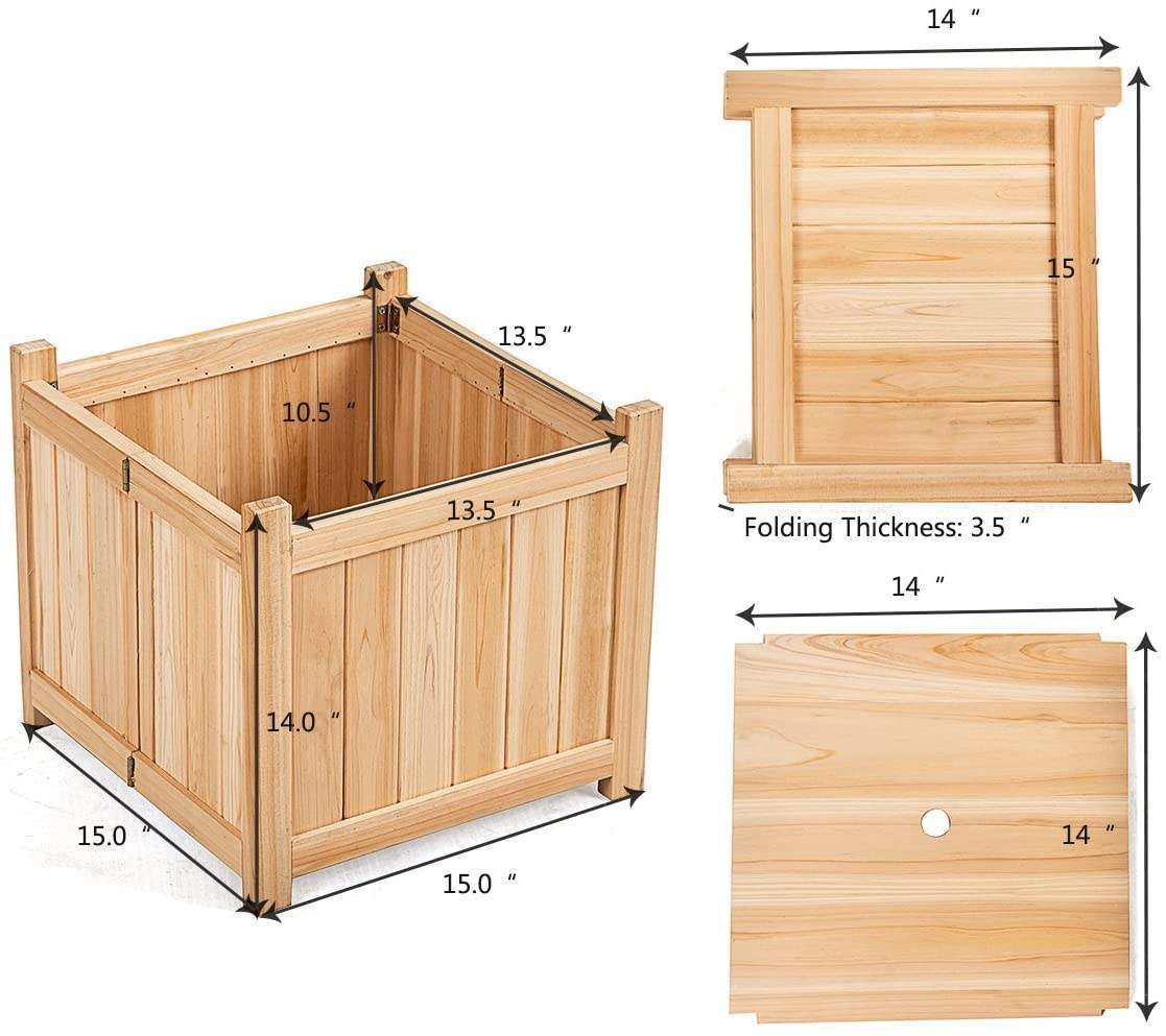 Custom Outdoor Square Wooden Bed Plant Flower Pot