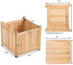 Custom Outdoor Square Wooden Bed Plant Flower Pot