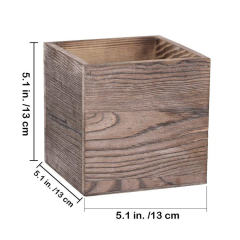Custom Antique Small Square Wood Planter Box