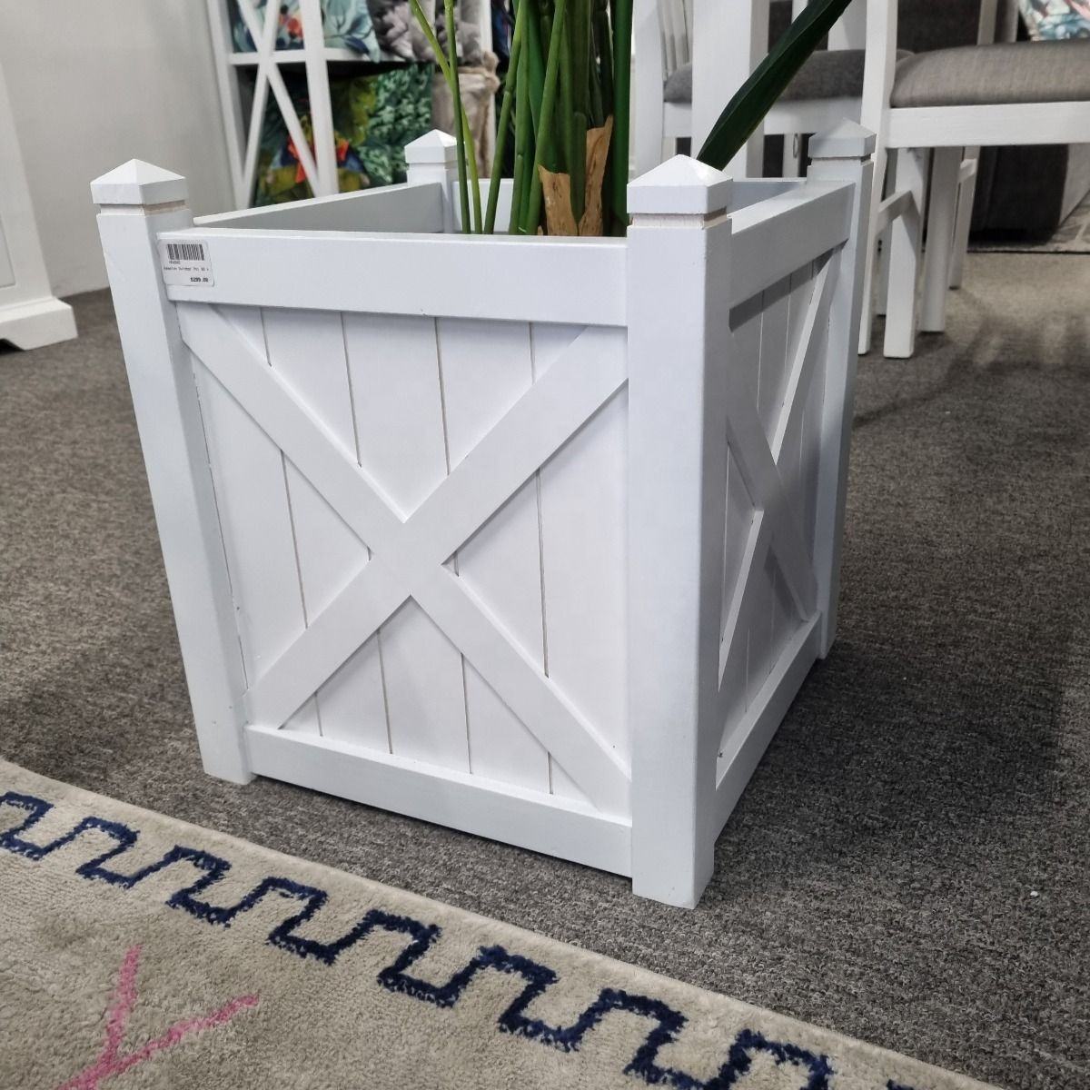Outdoor White Large Flower Garden Planter Box