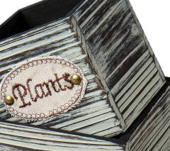 Set of 2 Rustic Square Small Wooden Flower Boxes Pots