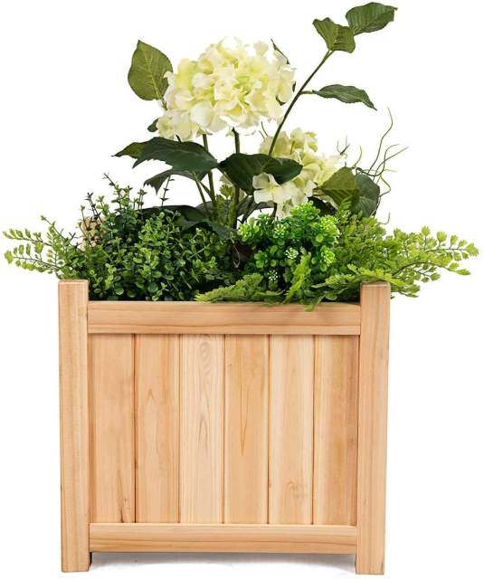 Custom Outdoor Square Wooden Bed Plant Flower Pot