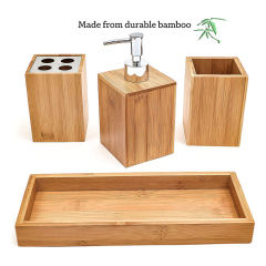 Bamboo Bathroom Accessories Set