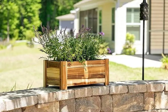 Outdoor Rectangle Raised Garden Bed Planter Box