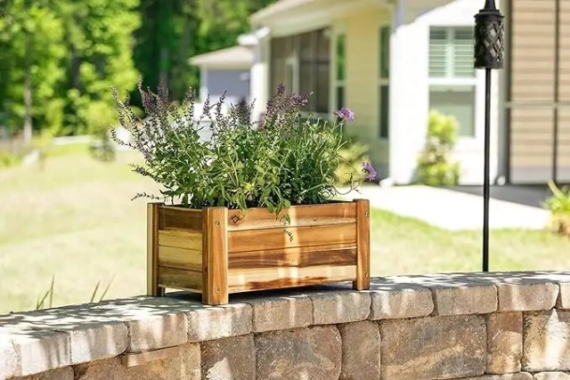 Outdoor Rectangle Raised Garden Bed Planter Box