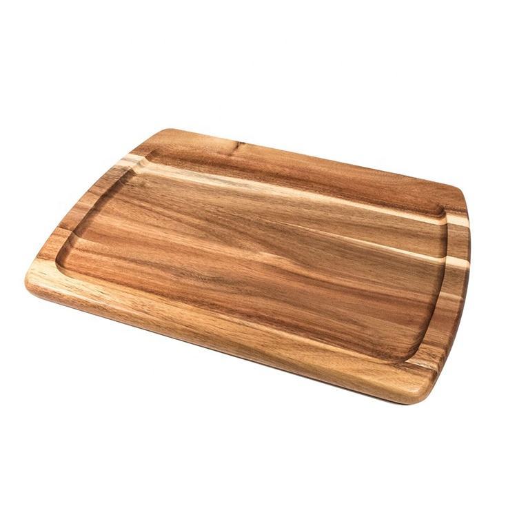 Acacia Wooden Bread Serving Board – Natural Rustic Serving & Cutting Tray