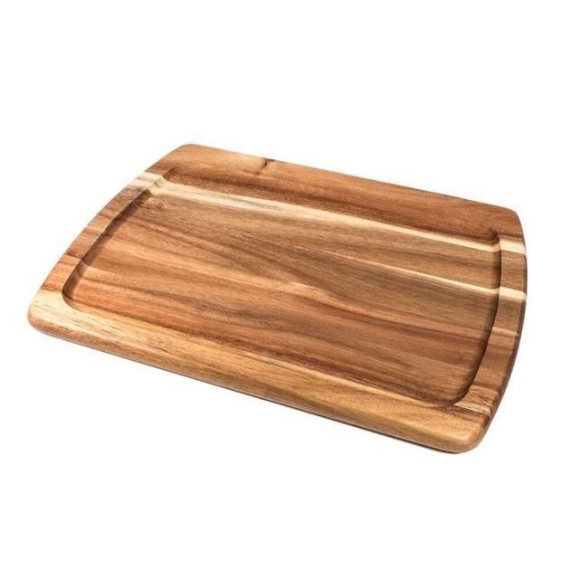 Acacia Wooden Bread Serving Board – Natural Rustic Serving & Cutting Tray
