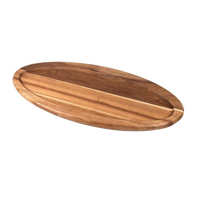 Acacia Wooden Bread Serving Board – Natural Rustic Serving & Cutting Tray