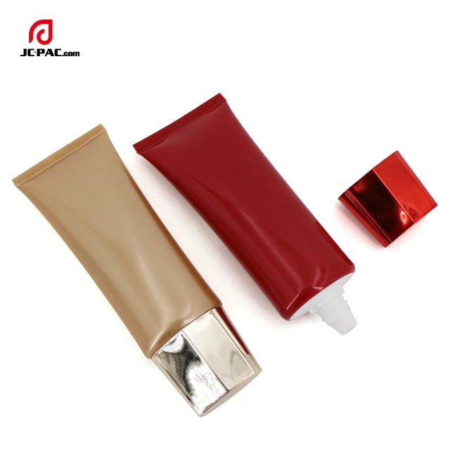 Customizable Design Empty Oval Skin Care Packaging Tubes Squeeze Cosmetic Plastic Tube With Luxury Caps