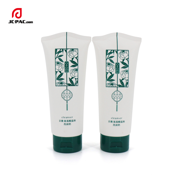 45mm Diameter 100ml 120ml 150ml White Tube Packaging with Silkscreen Printing Facial Cleanser Cream Tube with Special End Seal