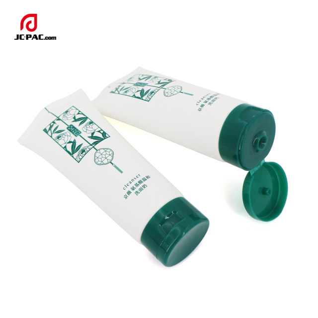 45mm Diameter 100ml 120ml 150ml White Tube Packaging with Silkscreen Printing Facial Cleanser Cream Tube with Special End Seal