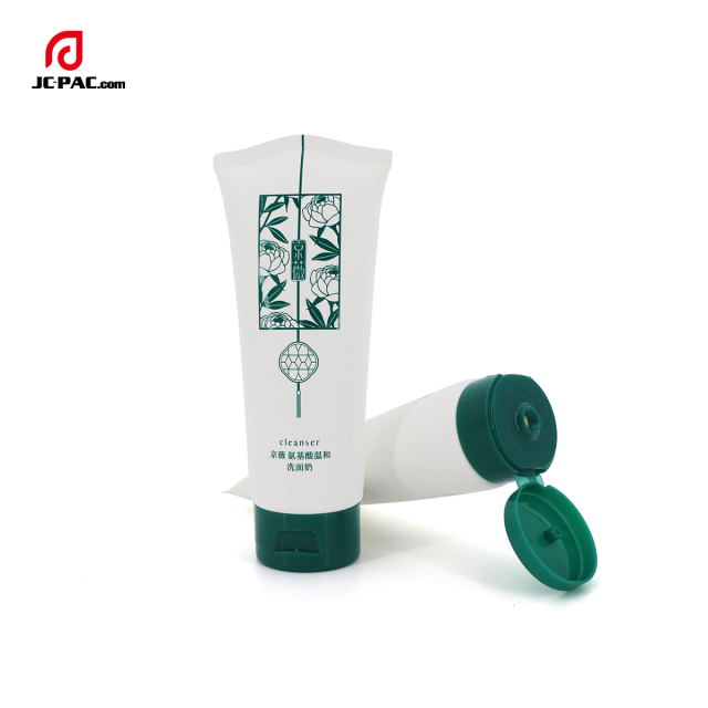 45mm Diameter 100ml 120ml 150ml White Tube Packaging with Silkscreen Printing Facial Cleanser Cream Tube with Special End Seal