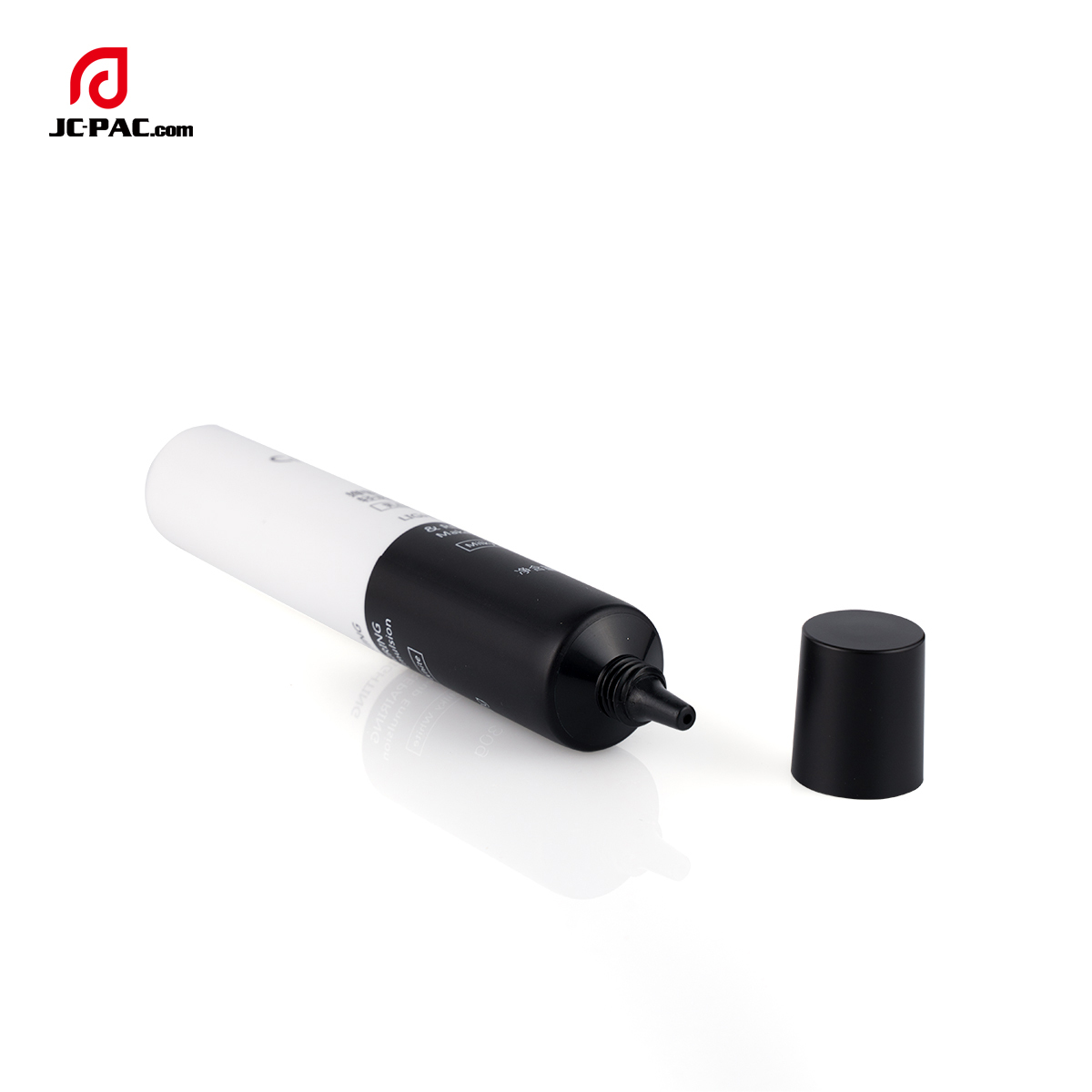 25mm Diameter Lighting & Repairing Makeup Emulsion Tube Packaging with Nozzle Tip Black and White Design 5 laylers PE Tube Cosmetics Packaging