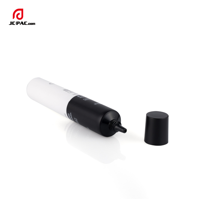 25mm Diameter Lighting & Repairing Makeup Emulsion Tube Packaging with Nozzle Tip Black and White Design 5 laylers PE Tube Cosmetics Packaging