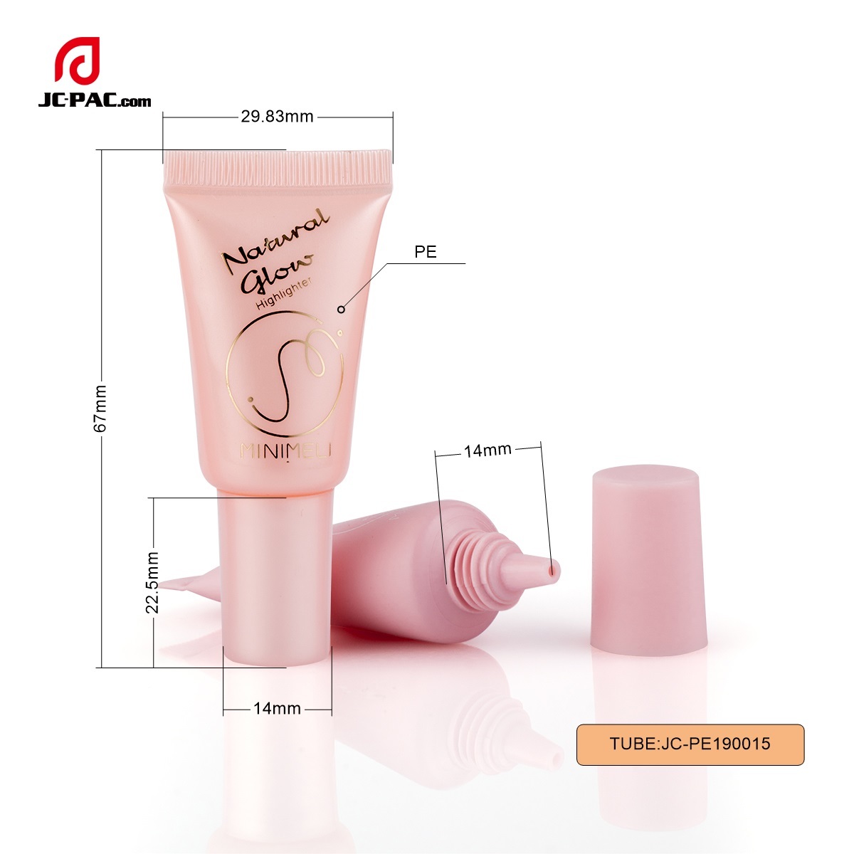 5ml Small Capacity Sample Tube Pink Cosmetic Tube With Nozzle Tube For Skin Care Serum