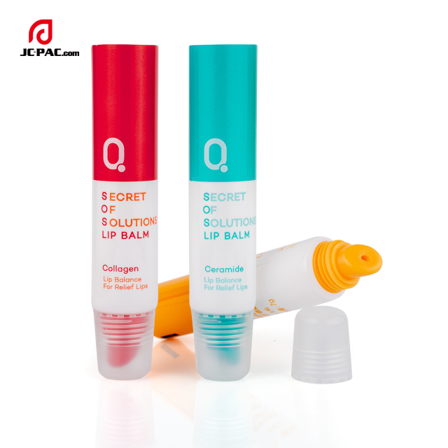 Recyclable Plastic Lip Gloss Soft Tube with Slant Tip Applicator Lip Blam Container Tube