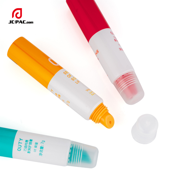 Recyclable Plastic Lip Gloss Soft Tube with Slant Tip Applicator Lip Blam Container Tube